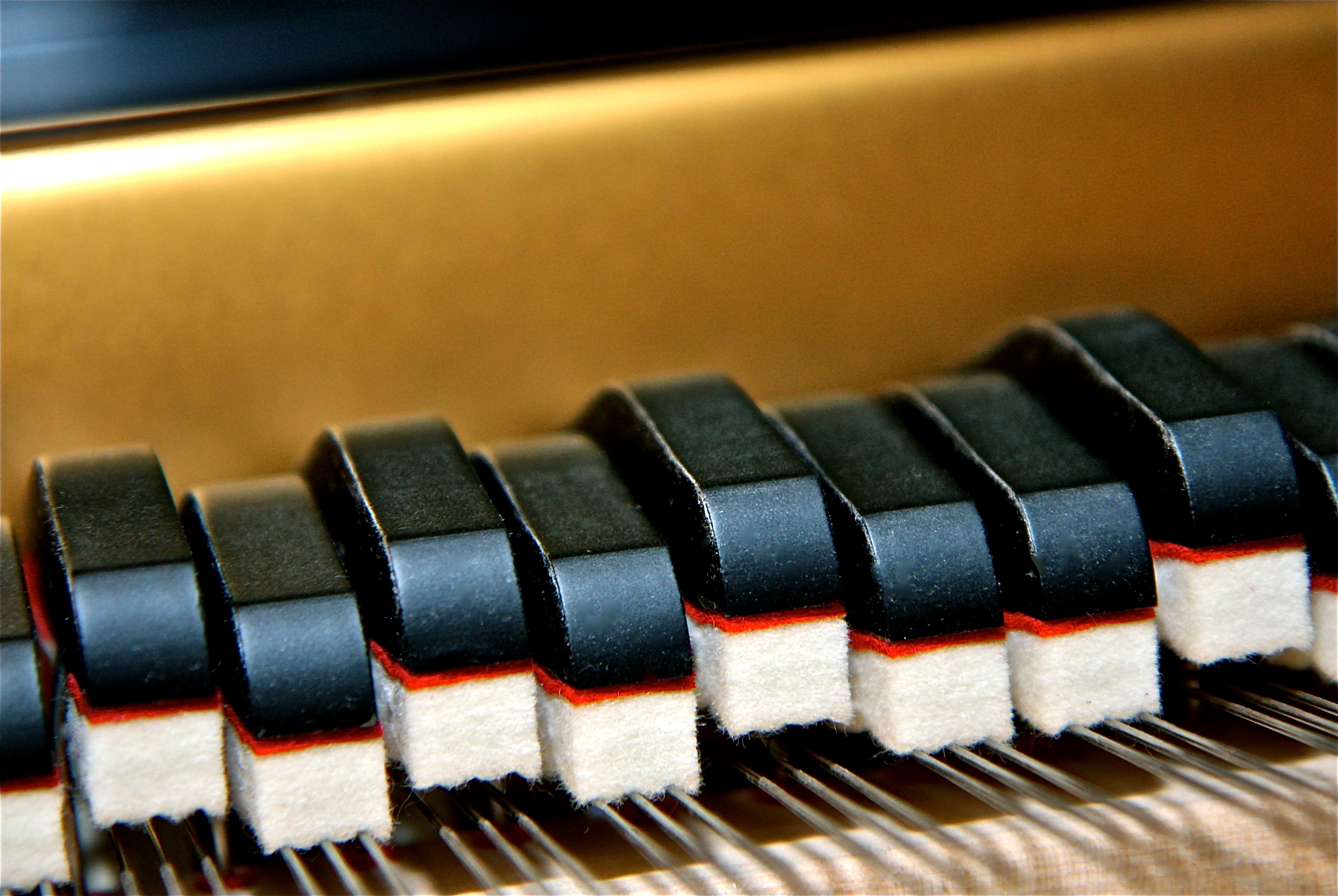 Piano keys up close