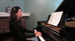 Nancy M Williams playing Schumann at her piano