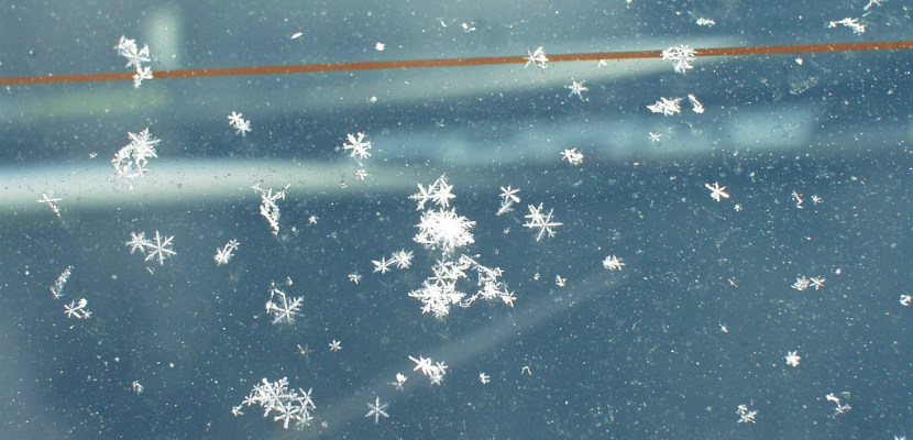 Snowflakes on blue background