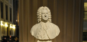 J S Bach marble bust