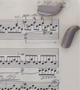 Sheet music with hearing aids